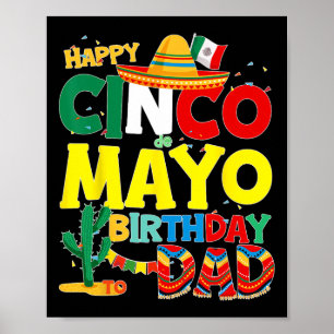 De Mayo Verjaardag Aan Pap Gelukkige Verjaardag Va Poster
