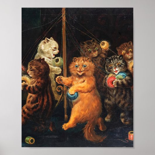 De Maypole van Louis Wain Poster (Voorkant)