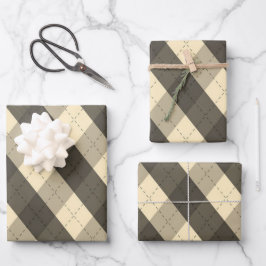 De MeanClique Black Argyle Inpakpapier Vel