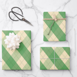 De MeanClique Green Argyle Inpakpapier Vel