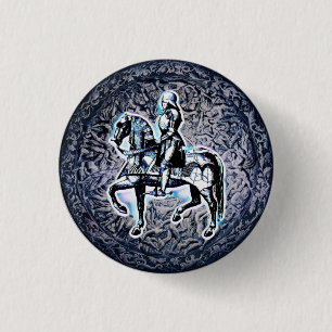 De Medieval Shield Knight Ronde Button 3,2 Cm