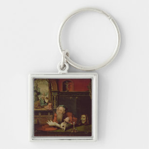 De Meditatie van St. Jerome (olie op het paneel) Sleutelhanger