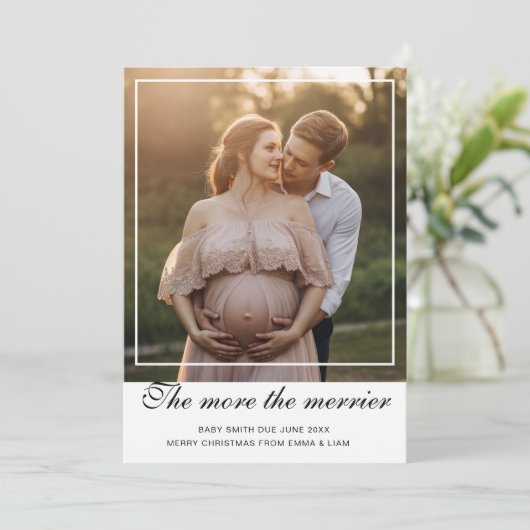 De Meer Groei Vakantie Zwangerschapsaankondigingsk Feestdagenkaart (Staand voorkant)