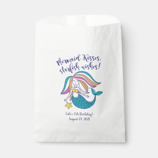 De meermin kust de Witte Zak van de Gunst Bedankzakje (Voorkant)