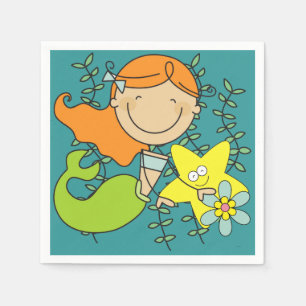 De Meermin van de roodharige Servetten