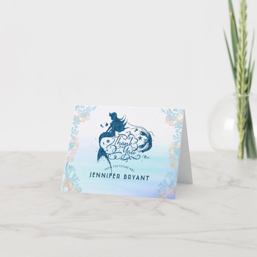 De Meermin van Fairytale onder het Zee dankt u Bedankkaart (Voorkant)