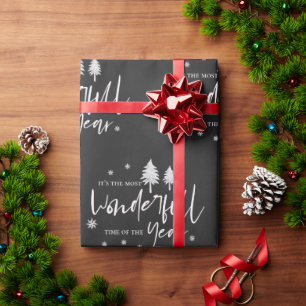 De meest fantastische tijd van het Jaar is zwart w Cadeaupapier