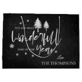 De meest fantastische tijd van het jaar zwarte ker groot cadeauzakje (Achterkant)