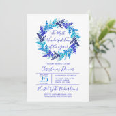 De meest fantastische Time Blue Wreate Kerstparty Kaart (Staand voorkant)