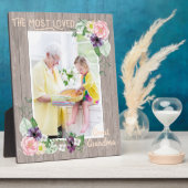 De meest geliefde grootmoeder Rustic Waterverf Flo Fotoplaat (Zijkant)