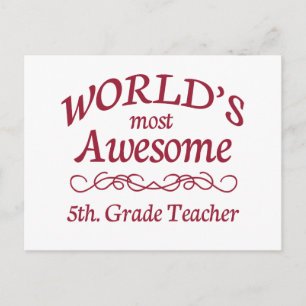 De meest Geweldige vijfde ter wereld. Grade Teache Briefkaart
