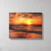 De meest perfecte zonsondergang bij het strand canvas afdruk (Voorkant)