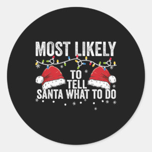 De meest waarschijnlijke manier om de Kerstman te Ronde Sticker