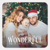 De meest wonderbaarlijke kerstfoto vierkante sticker (Voorkant)