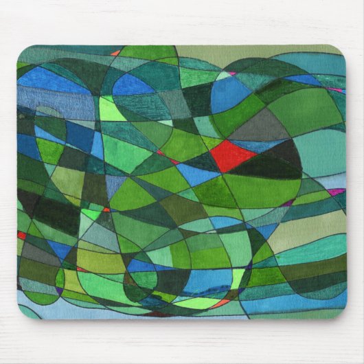 "De meeste groenen" Abstract design Mousepad Muismat (Voorkant)