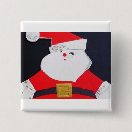 De meeste Mooie Vintage Kerstman van Kerstmis Vierkante Button 5,1 Cm