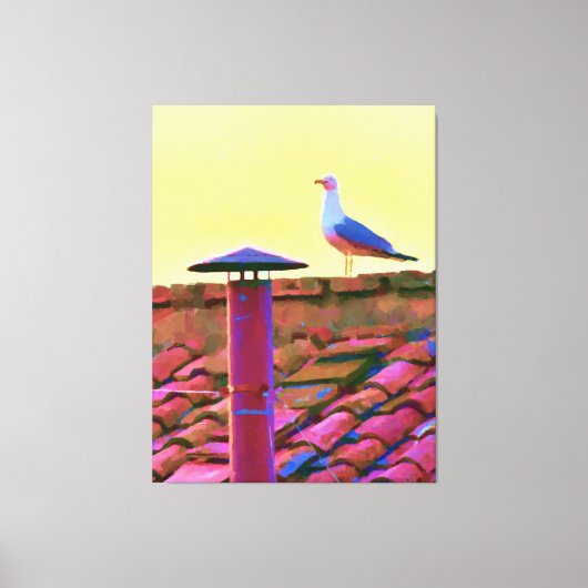 De meeuw op een middag van conclaaf canvas afdruk (Voorkant)