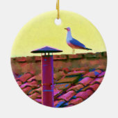 De meeuw op een middag van conclaaf keramisch ornament (Achterkant)