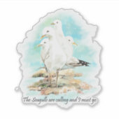 De meeuwen roepen en ik moet gaan sticker (Voorkant)