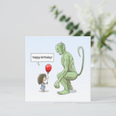 De Meisje & Goblin Verjaardag Kaart (Staand voorkant)
