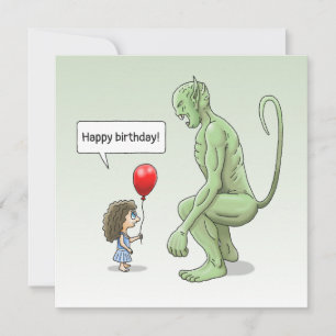 De Meisje & Goblin Verjaardag Kaart
