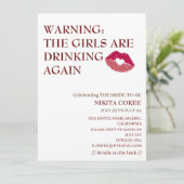 DE MEISJES DRINK OPNIEUW Bachelorette Weekend Kaart (Staand voorkant)