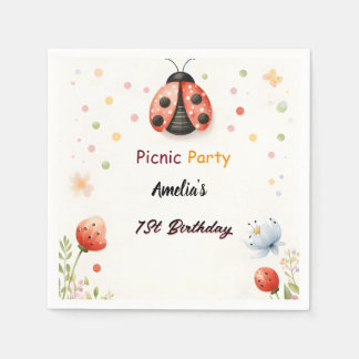 De meisjes houden van Bug Picknick Polka Dot 1e Ve Servet