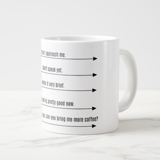 De Melanie-Mok Jumbo Black en White Extra Grote Beker (Voorkant rechts)