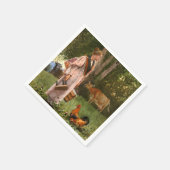 De melkmeid (Boerderij scene) Servet (Hoek)