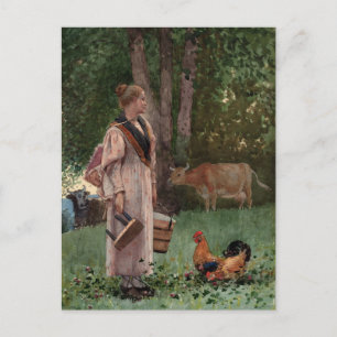 De melkmeid   Winslow Homer Briefkaart