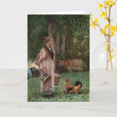 De melkmeid | Winslow Homer Kaart (Gele Bloem)