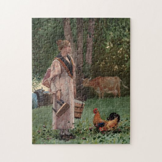 De melkmeid | Winslow Homer Legpuzzel (Verticaal)