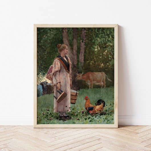De melkmeid | Winslow Homer Poster