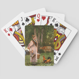 De melkmeid (zuivelmelk Boerderij) Pokerkaarten