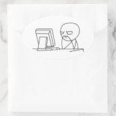 ‏ de mème de type informatique - Stickers ovale (Sac)