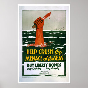 De Menace van de Zeeen overspoelen - Koop vrijheid Poster