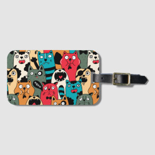 De menigte katten bagagelabel