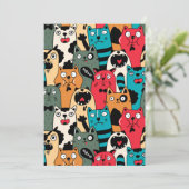 De menigte katten bedankkaart (Staand voorkant)