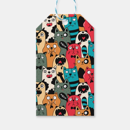 De menigte katten cadeaulabel (Voorkant)