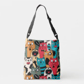 De menigte katten crossbody tas (Achterkant)