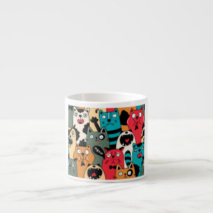 De menigte katten espresso kop