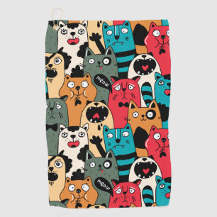 De menigte katten golfhanddoek