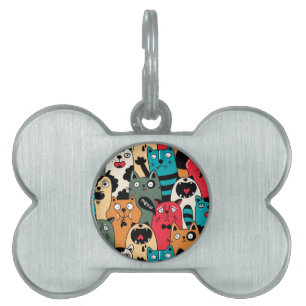 De menigte katten huisdieren naamplaatje