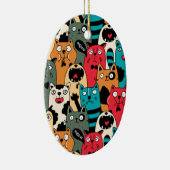 De menigte katten keramisch ornament (Rechts)