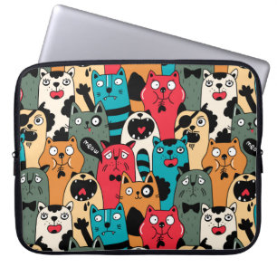 De menigte katten laptop sleeve