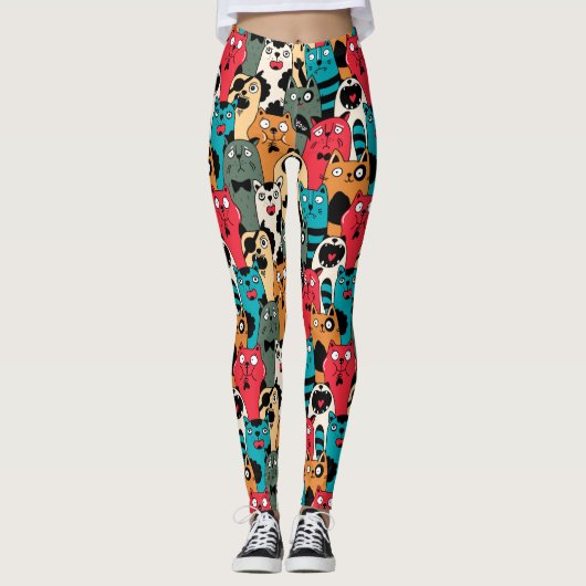 De menigte katten leggings (Voorkant)