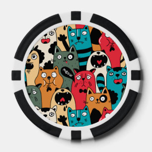 De menigte katten poker chips