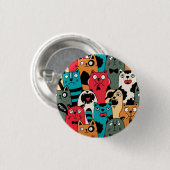 De menigte katten ronde button 3,2 cm (Voorkant /achterkant)