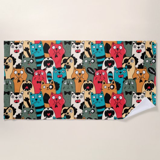 De menigte katten strandlaken (Voorkant)