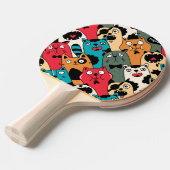De menigte katten tafeltennisbatje (Voorkant Gekanteld)